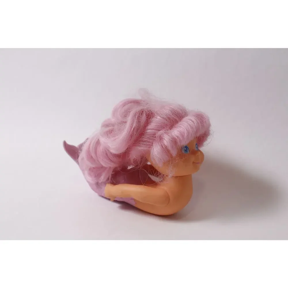 Vintage 1990s TNT Mermaid Bathtub Doll with Pink Hair and Tail ~260209-WH 964